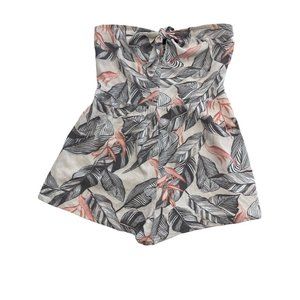 Kendall & Kylie Grey Tropical Strapless Romper